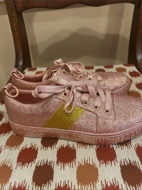 Opening Ceremony Pink Glitter Kids Sneakers with Gold Accent